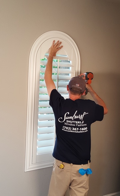 Shutter install in Orlando living room